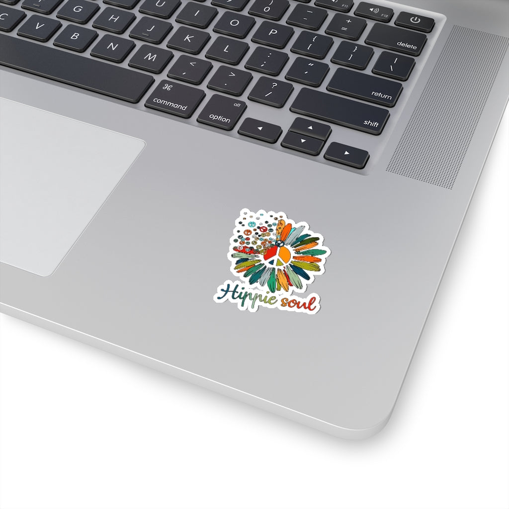 1 Pcs Sticker Decor Daisy Peace Sign Hippie Soul Sticker, Flower Hippie Soul Sticker, Hippie Soul Sticker, Flower Lovers Gifts Sticker, Hippie Sticker Sticker size custom Sticker for Laptop Decal Wall Kiss-Cut Stickers