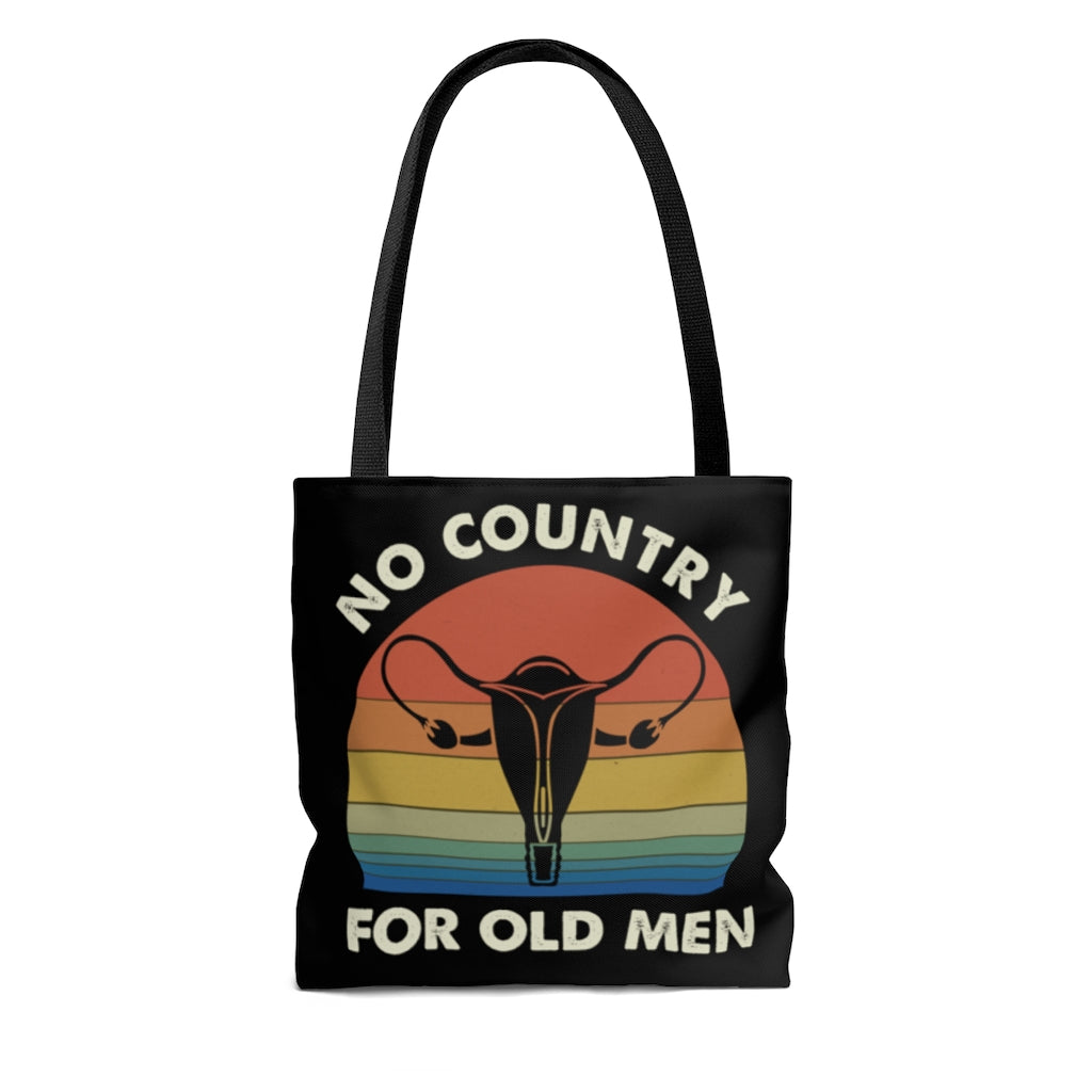 Motivational Quotes No Country for Old Men Feminist Gift All Over Print Tote Bag – Shoulder Bag 13x13 Gifts for Women, Wife, Girlfriend On Christmas, Birthday, Anniversary