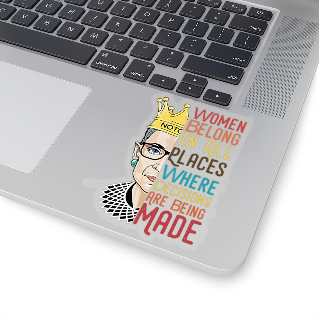 1 Pcs Sticker Decor Ruth Bader Ginsburg Quote Kiss-Cut Stickers, Notorious RBG Sticker Laptop Decal, Stickers for Hydroflask, Feminist Sticker, Supreme Court Size Custom Sticker for Laptop Decal Wall