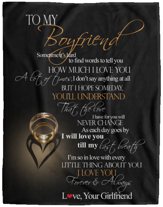 LeeDesign Family Blanket to My Boyfriend i Hope The Love i Have You Will Never Change i Will Love You Till My Last Breath Love Your Girlfriend VPL Cozy Plush Fleece Blanket - 60x80