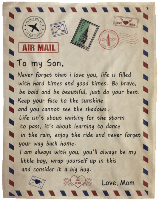 B08CZPK6L1 To My Son (Mom) Premium Throw Blankets SO-Ft Polyester Mens Women Novelty Sherpa Plush Fleece Wearable Blanket Throw Black 60X80 Inch Lightweight VPL Cozy Plush Fleece Blanket - 60x80