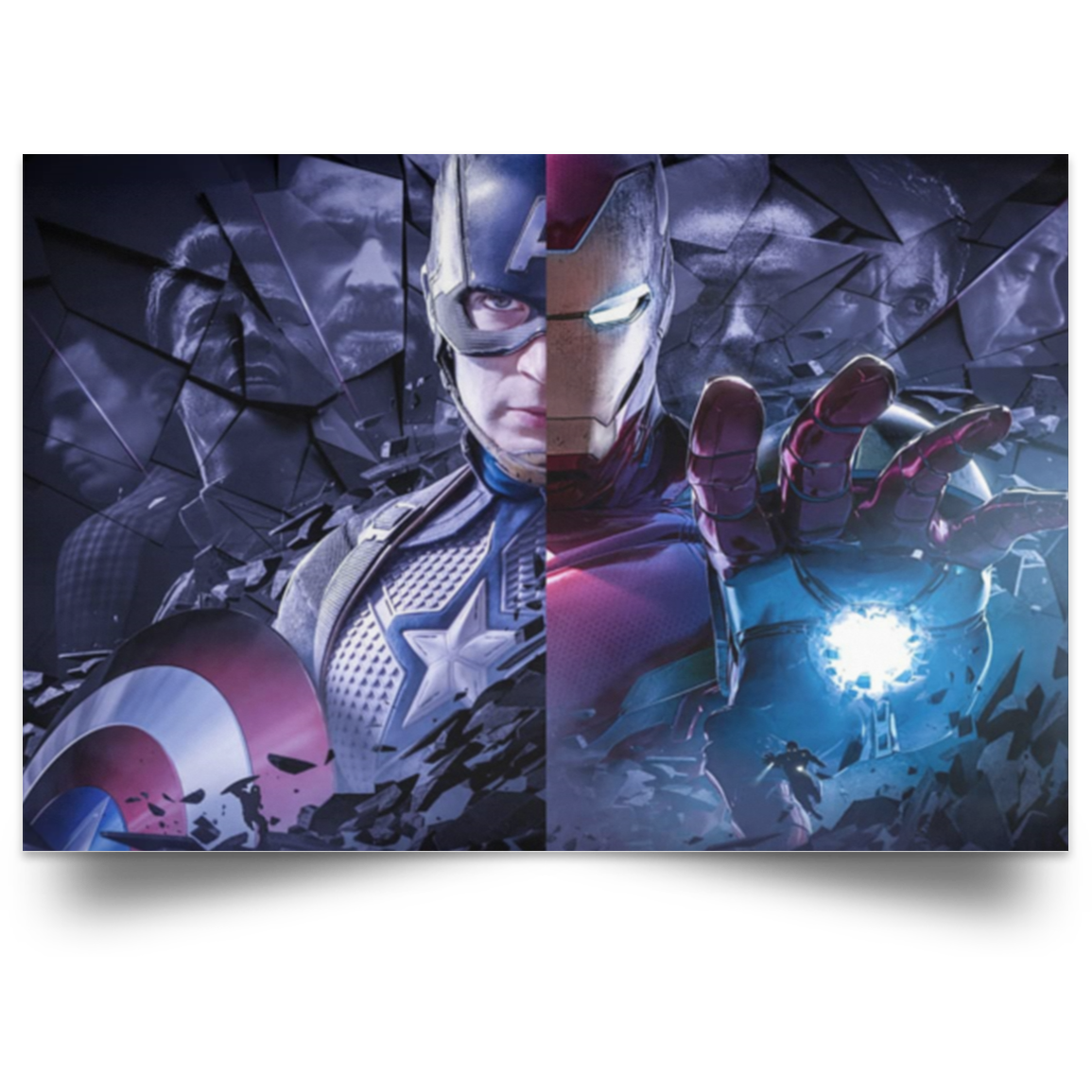 Captain America and Iron Man Poster Super Hero Universe High Quality Print 24x16 .