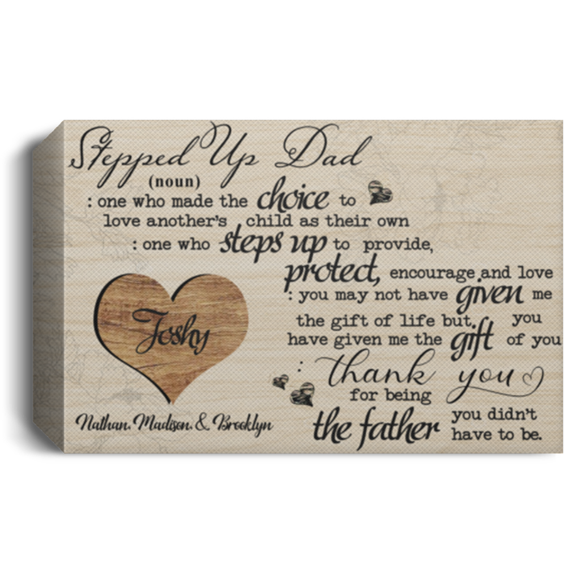 Nathan, Madison, & Brooklyn 13 pb5 stepdad CANLA15 Deluxe Landscape Canvas 1.5in Frame