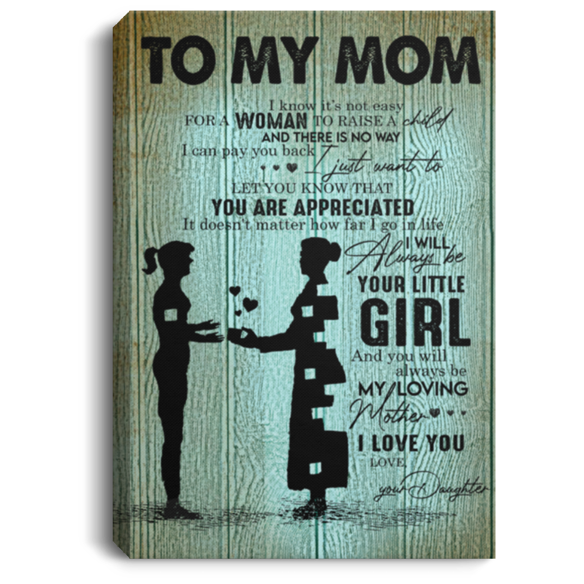 Personalized to My Mom Canvas, to My Mom Frame Canvas, Mom Canvas Art,to My Mom Canvas, Family Awesome Birthday Perfect Happy Birthday Gift Decor, Living Room Print 8x12 inch CANPO75 Portrait Canvas .75in Frame