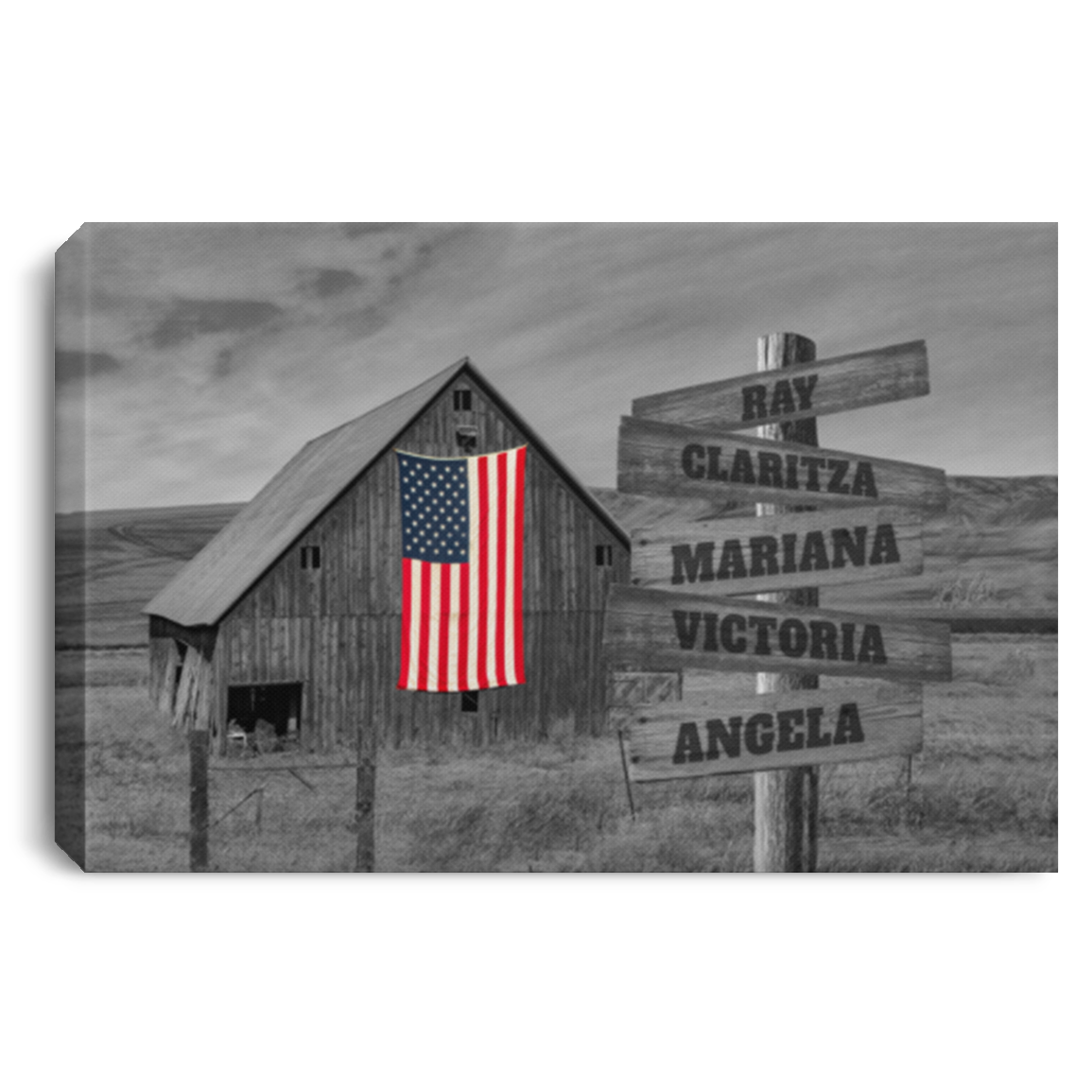 USA 0.75 5 NAME Ray Claritza Mariana Victoria Angela (2) CANLA75 Landscape Canvas .75in Frame