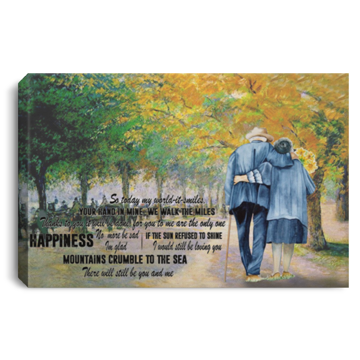 Inspirational So Today My World It Smiles Your Hand in Mine Framed Canvas Prints Family Friend Gift Unisex On Birthday, Christmas CANLA75 Landscape Canvas .75in Frame