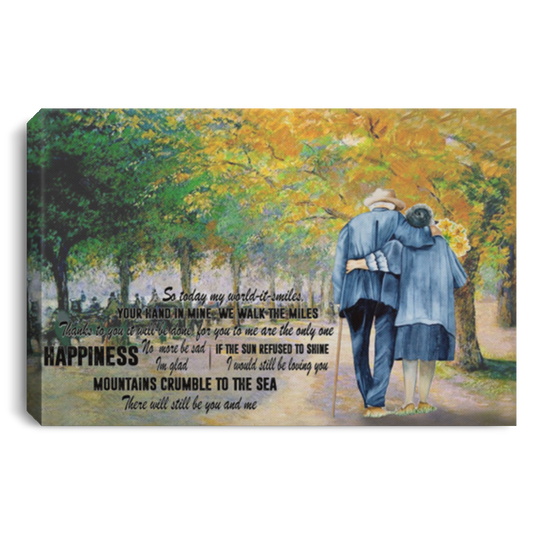 Inspirational So Today My World It Smiles Your Hand in Mine Framed Canvas Prints Family Friend Gift Unisex On Birthday, Christmas CANLA75 Landscape Canvas .75in Frame