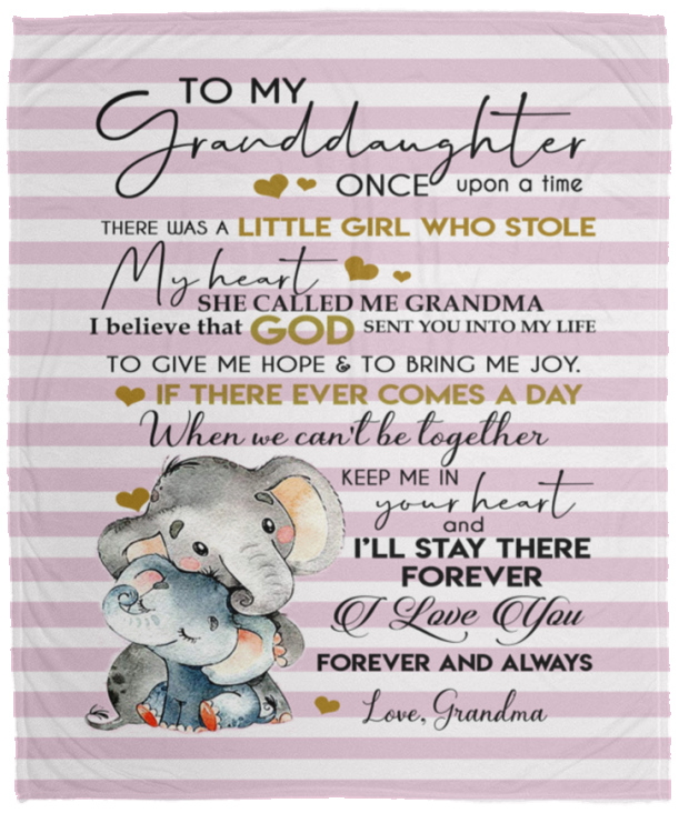 B08643G6CY Blanket Customized to My Granddaughter from Grandma Elephants Cozy Premium Fleece Blanket Size 50x60 inch Gift Family Awesome On Decor Home VPM Cozy Plush Fleece Blanket - 50x60