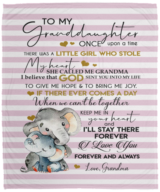 B08643G6CY Blanket Customized to My Granddaughter from Grandma Elephants  Cozy Premium Fleece Blanket Size 50x60 inch Gift Family Awesome On Decor Home VPM Cozy Plush Fleece Blanket - 50x60