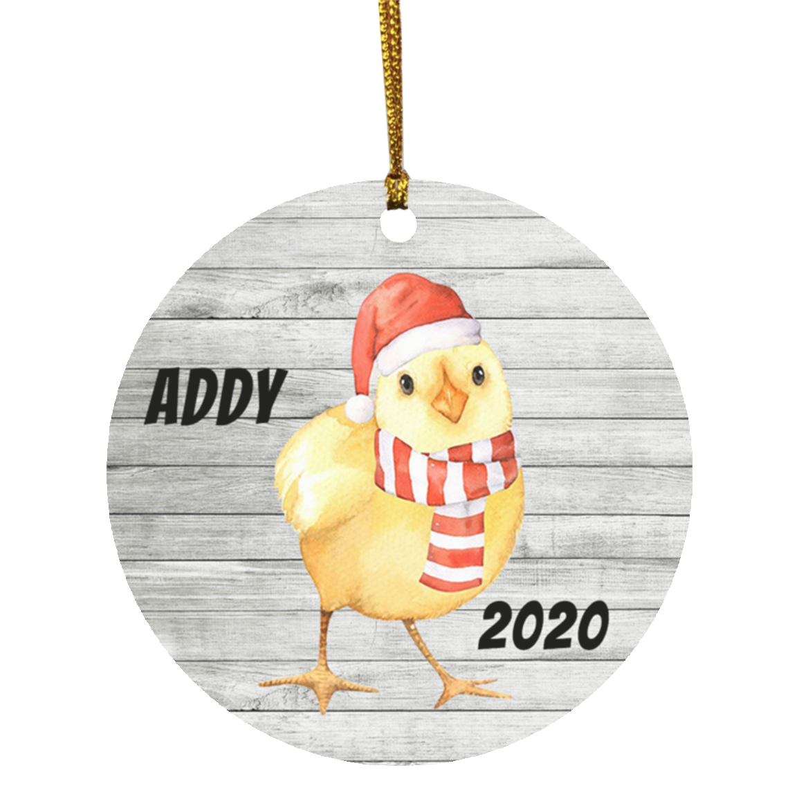 Holiday Chick - Personalized Ornament - MDF - Porcelain - Holiday Ornament - Christmas - Name Year - Custom Ornament - Chicken OrnamentFix roinay SUBORNC Circle Ornament
