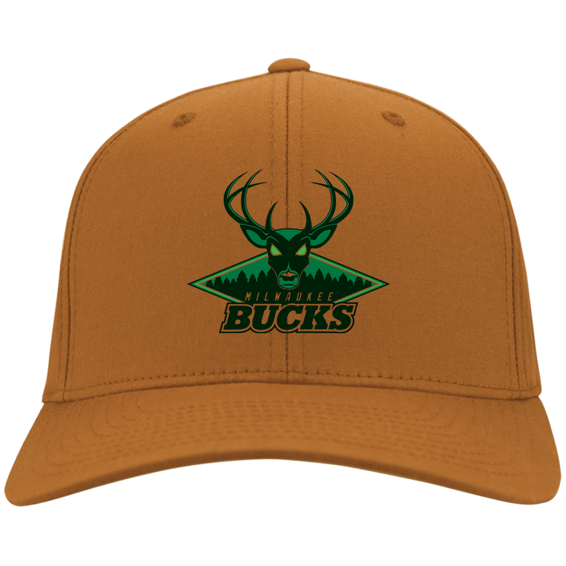 Milwaukee Bucks Logo Basketball CAPS International MEN'S Black-White One Size Fi