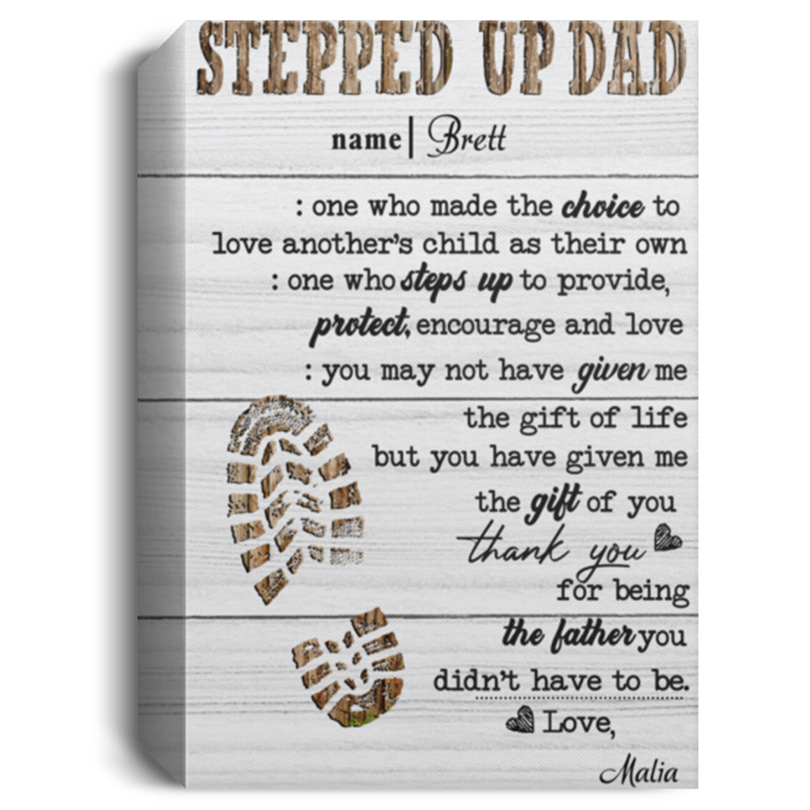 Malia 13 stepdad CANPO15 Deluxe Portrait Canvas 1.5in Frame