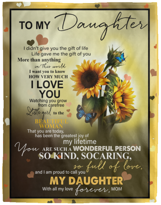 Abiko Fashion Fleece Blanket - Sunflower Blanket - for Daughter from Mom - Life gave me Gift of You Blanket Gifts with Size 60x80 Fixx laine VPL Cozy Plush Fleece Blanket - 60x80