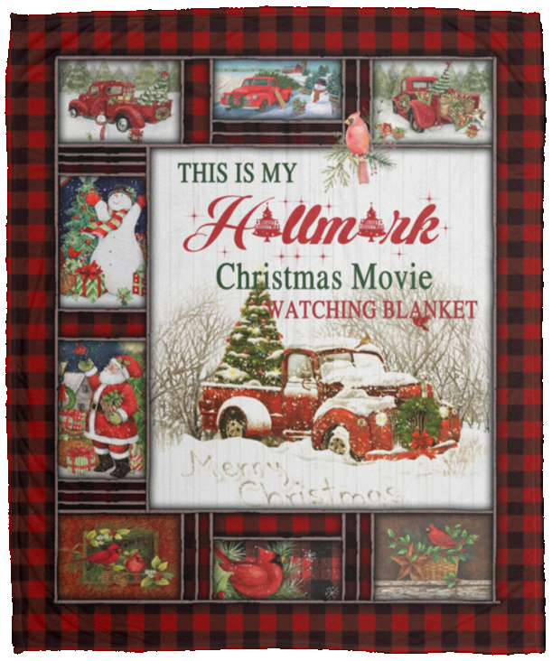 Premium Blankets This is My Hall-Mark Christmas Movie Watching Xmas Blanket – Snow Red Trucker Christmas Red Checked Blanket Gift Family Awesome On Christmas Cozy Plush Fleece Blanket 50x60 White VPM Cozy Plush Fleece Blanket - 50x60