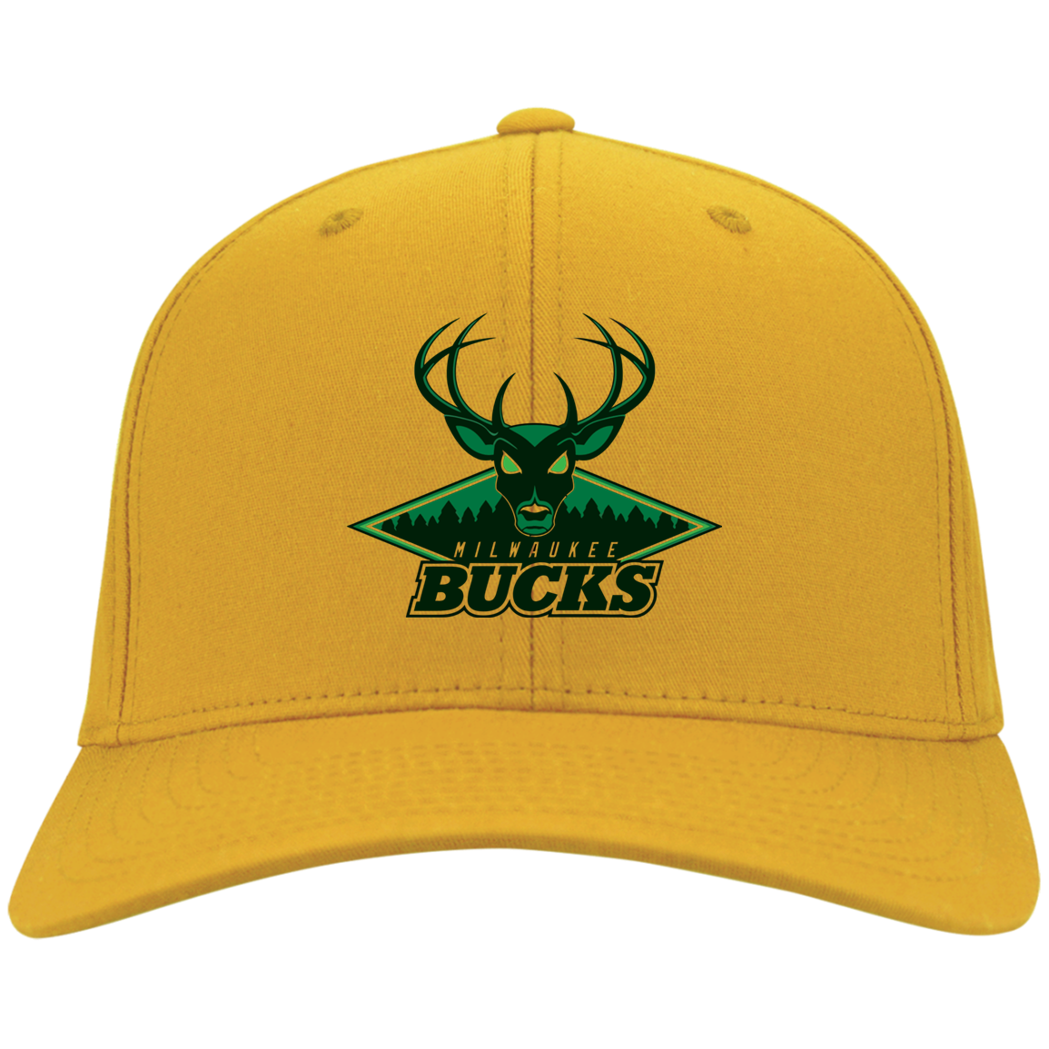 Milwaukee Bucks Logo Basketball CAPS International MEN'S Black-White One Size Fi
