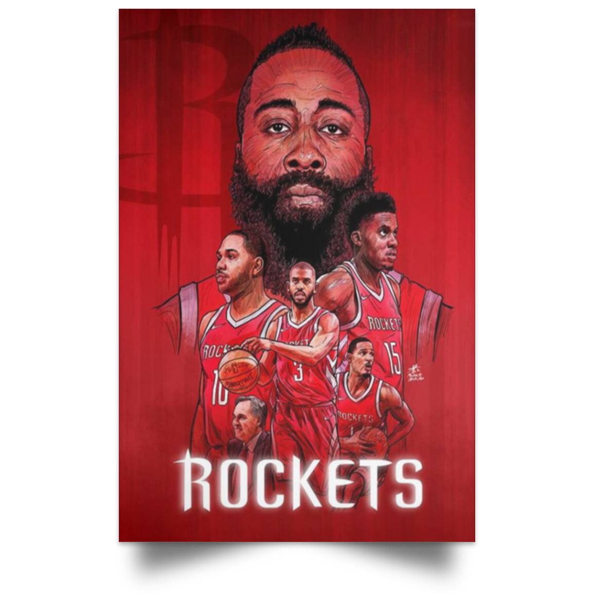 Houston Rockets Poster Texas Basketball Vintage Living Room High Quality Prints