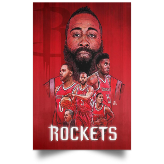 Houston Rockets Poster Texas Basketball Vintage Living Room High Quality Prints