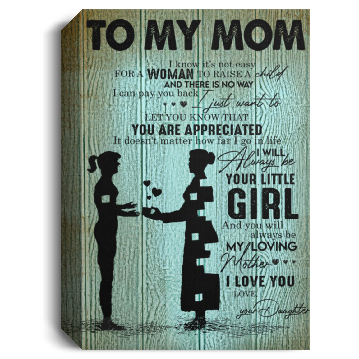 Personalized to My Mom Canvas, to My Mom Frame Canvas, Mom Canvas Art,to My Mom Canvas, Family Awesome Birthday Perfect Happy Birthday Gift Decor, Living Room Print 8x12 inch CANPO15 Deluxe Portrait Canvas 1.5in Frame