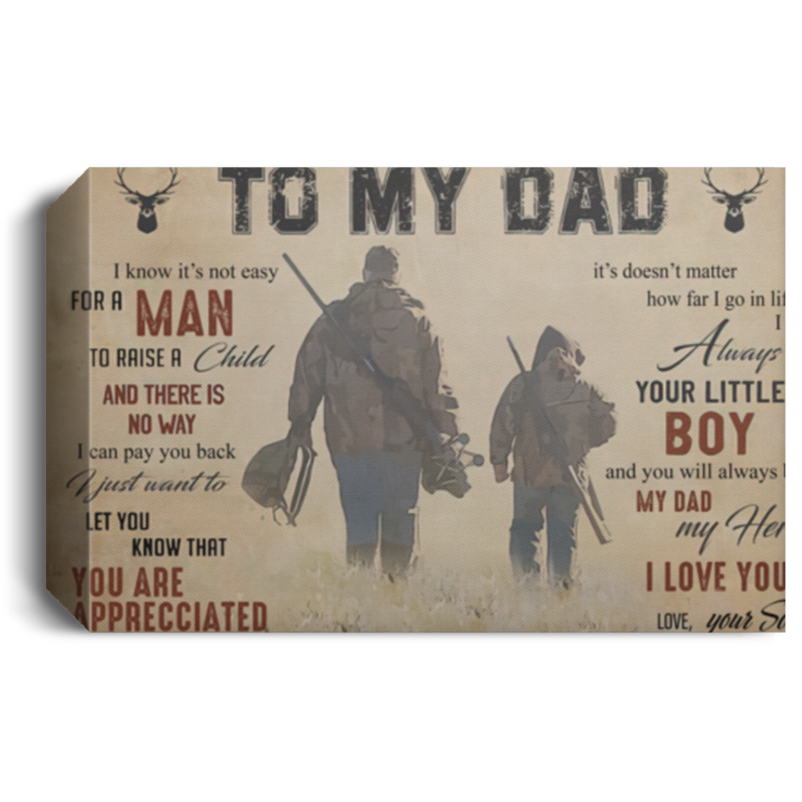 From Son,For Dad 17-6 canvas 16x24 CANLA15 Deluxe Landscape Canvas 1.5in Frame
