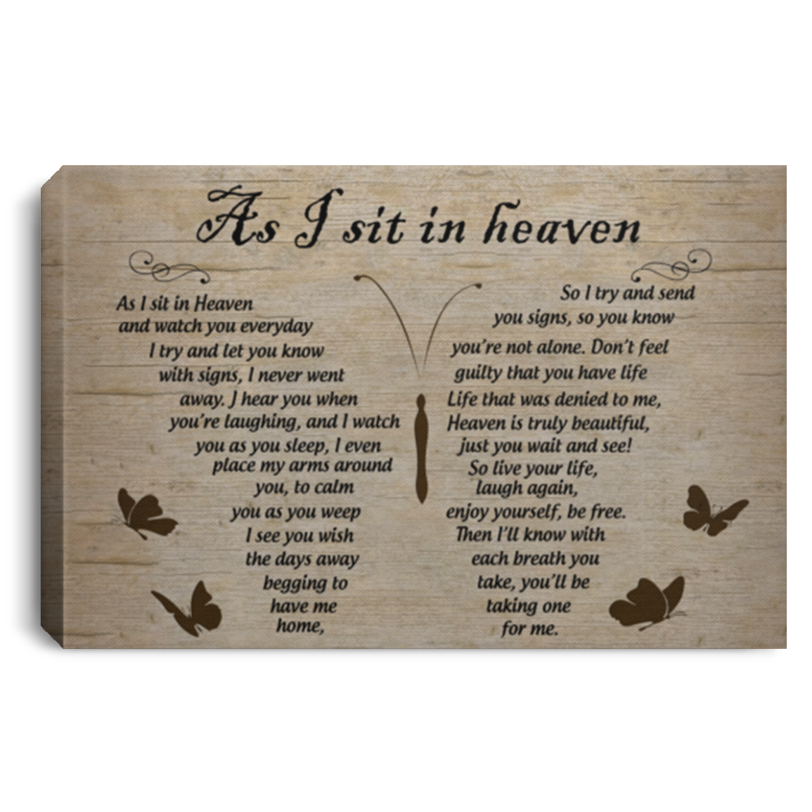 Dragonflies Canvas Gifts - Dragonflies As I Sit in Heaven And Watch You Everyday Sophia - Dragonflies Canvas Gifts - Dragonflies As I Sit in Heaven And Watch You Everyday Poem Landscape Canvas .75in Frame (12" x 8")