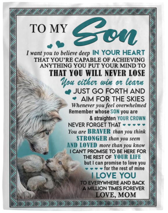 Regalos personalizados a My Son A Million Times ForeverI Love You, mantas tejidas de lana Sherpa, regalos para hijos ideas de regalo para seres queridos tamaño personalizado VPL Cozy Plush Fleece Blanket - 60x80