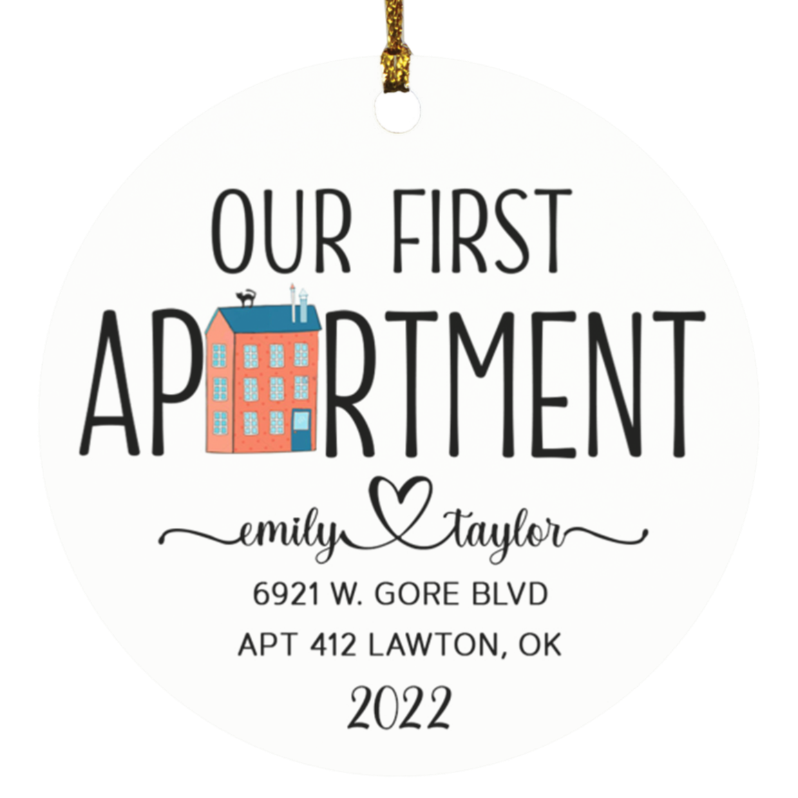 APT 412 LAWTON, OK 112-2511441-0633807 cc SUBORNC Circle Ornament