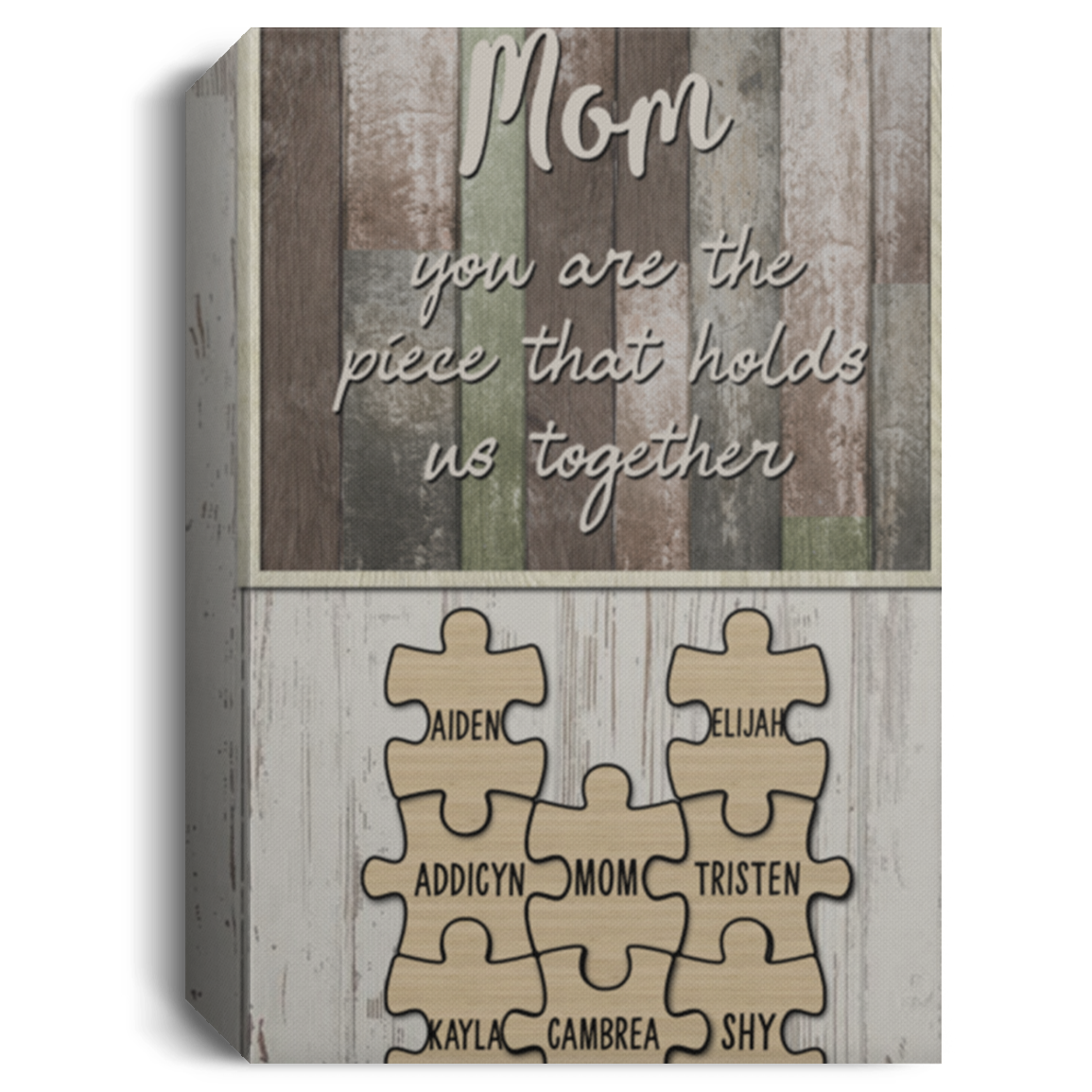 Aiden, Elijah, Addicyn, Tristen, Kayla, Cambrea, Shy Mom and Child16x24-Recovered CANPO15 Deluxe Portrait Canvas 1.5in Frame