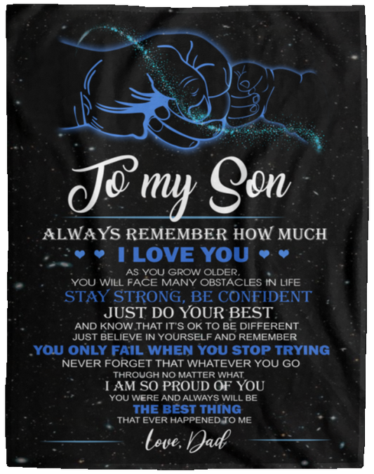 B08BPJZJ8K chuan nehBlanket Gifts With Size 60x80 Gift For Son From Dad - To My Son Fleece Blanket VPL Cozy Plush Fleece Blanket - 60x80