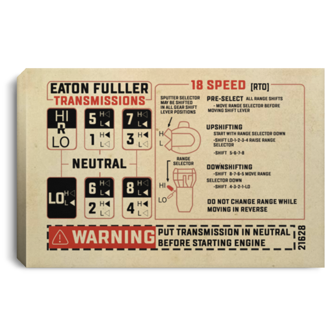 Canvas Framed Wood Eaton Fuller Transmissions – Automatic Transmissions – Family Friend Gift Unisex On Christmas, Awesome Birthday Decor Home Print Wall Art Size 24x36 CANLA75 Landscape Canvas .75in Frame