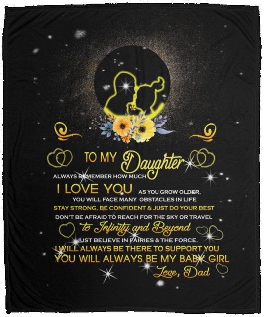 Inspirational Family Blanket - to My Daughter - I Love You Perfect Happy Birthday Gift On Birthday, Christmas 50x60 VPM Cozy Plush Fleece Blanket - 50x60