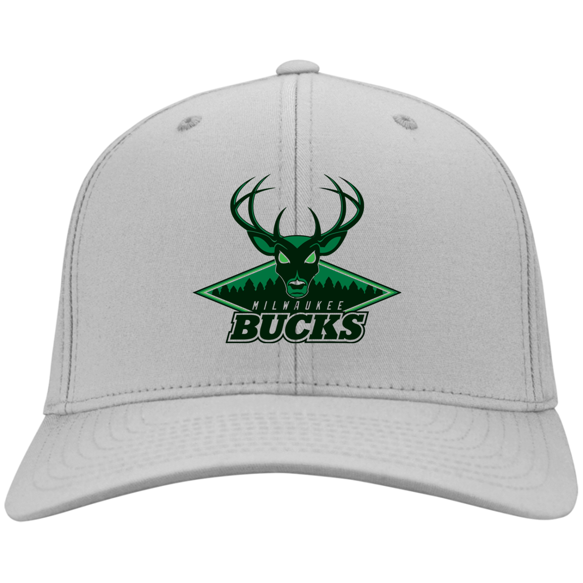 Milwaukee Bucks Logo Basketball CAPS International MEN'S Black-White One Size Fi