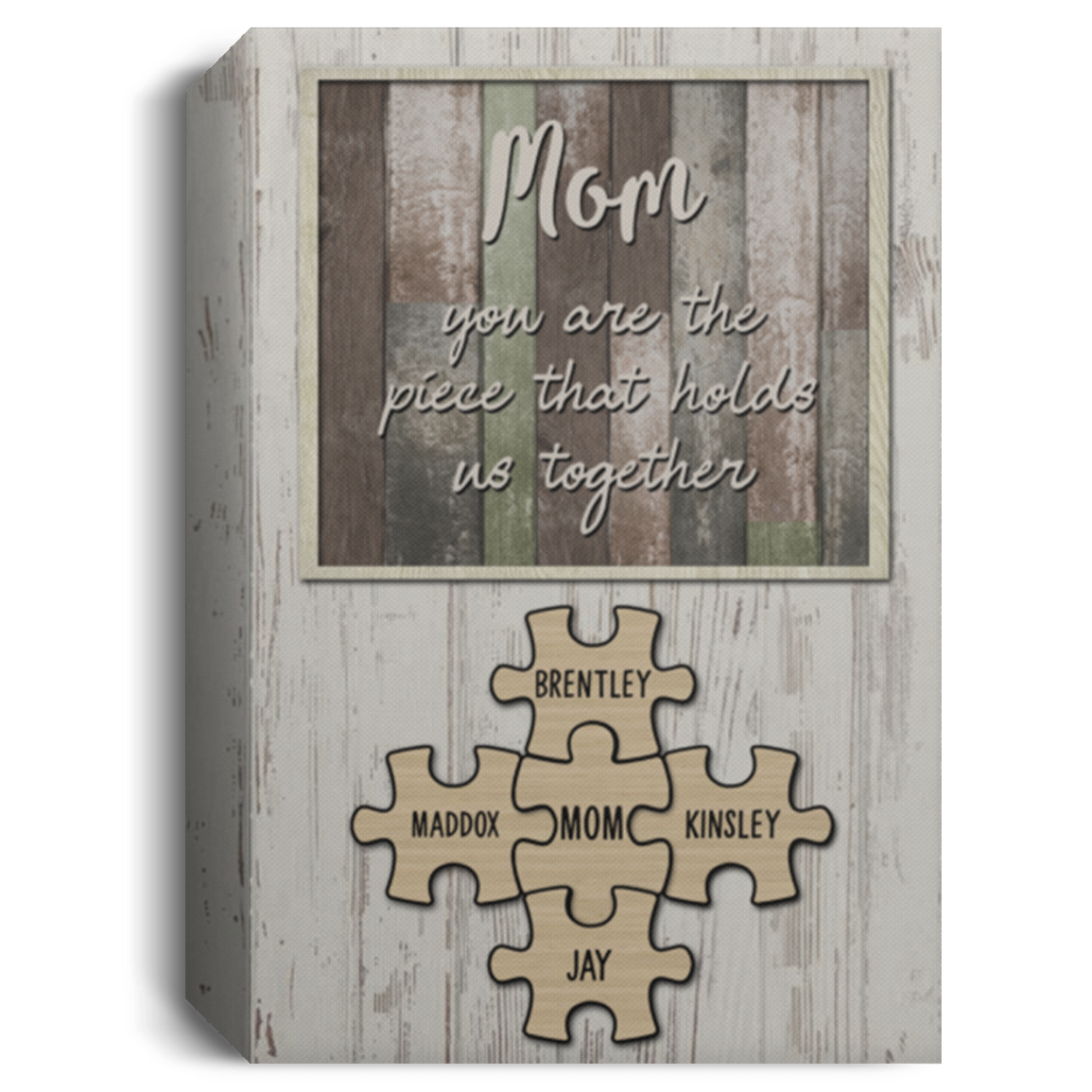 Maddox, Brentley, Kinsley, Jay 8x12 Mom and child CANPO15 Deluxe Portrait Canvas 1.5in Frame
