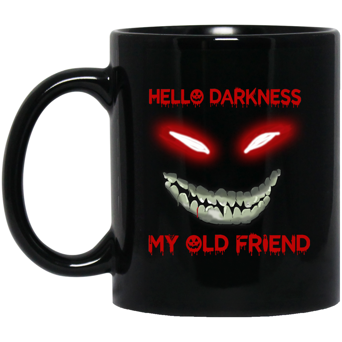 Hello Darkness My Old Friend Men's Black Navy T Shirt