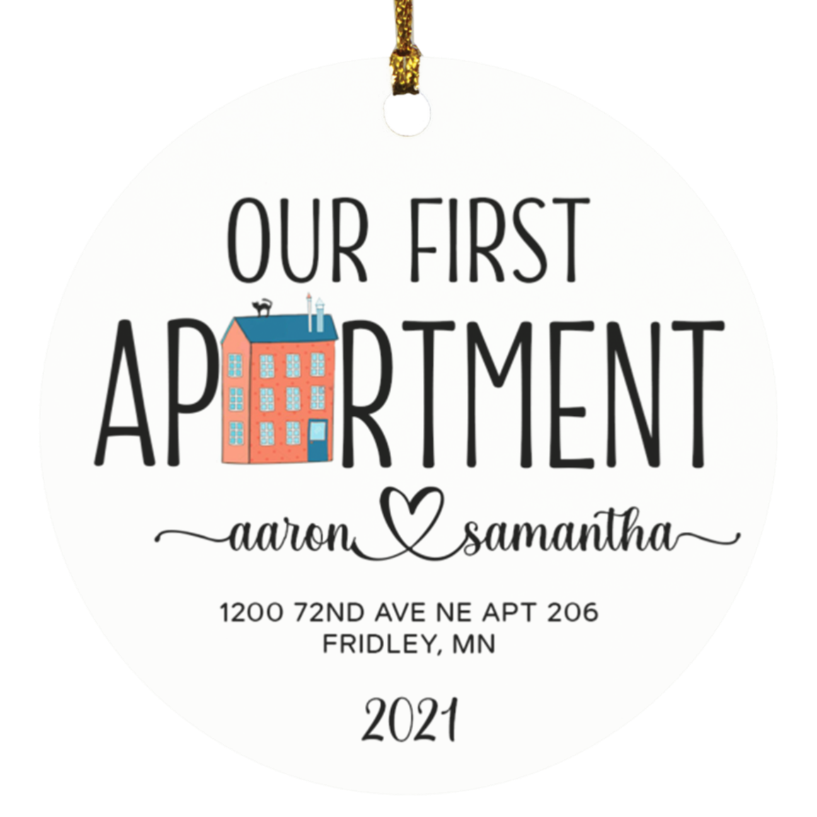 Aaron & Samantha SUBORNC Circle Ornament