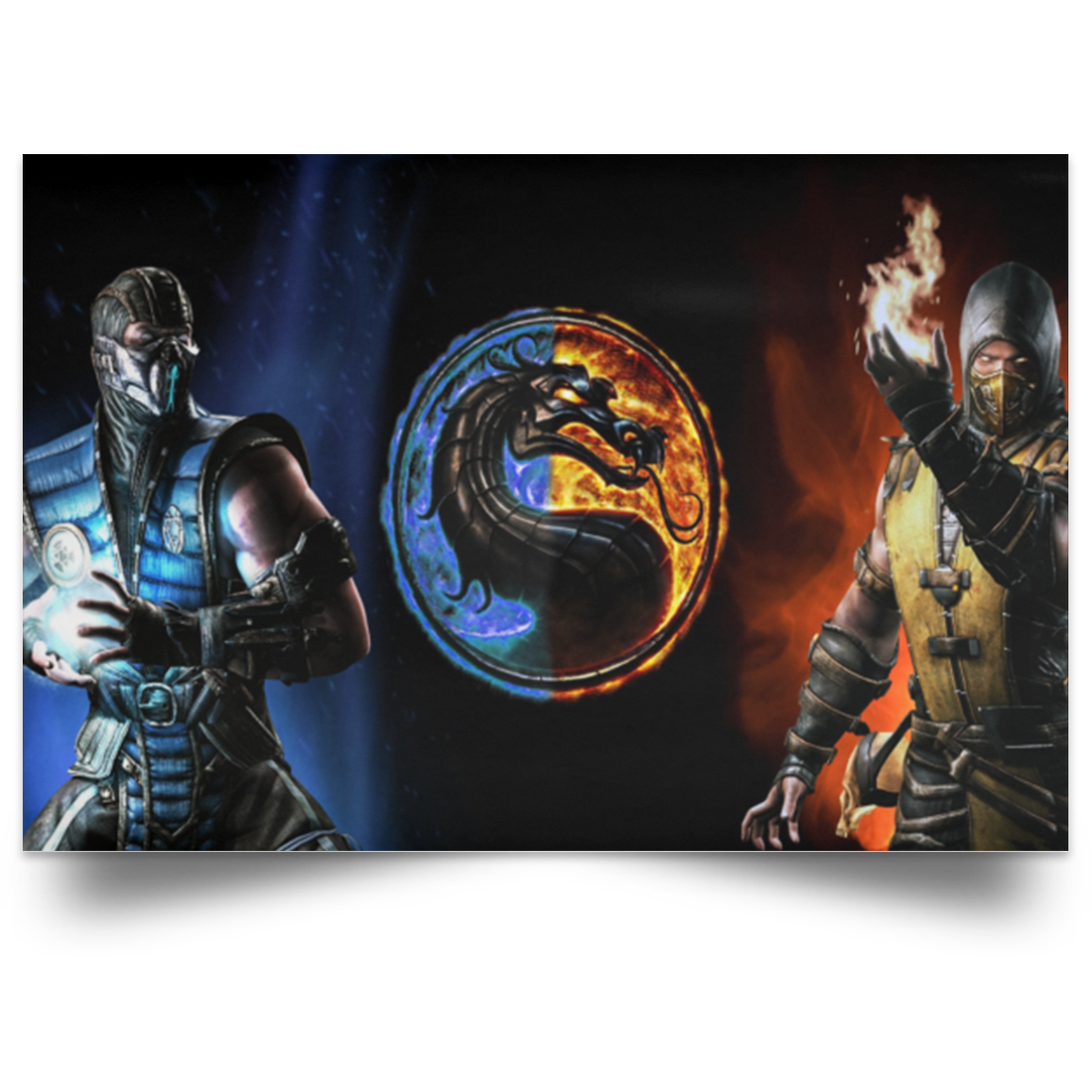Sub-Zero and Scorpion Fight Poster 2019 Water and Fire High Quality Prints .