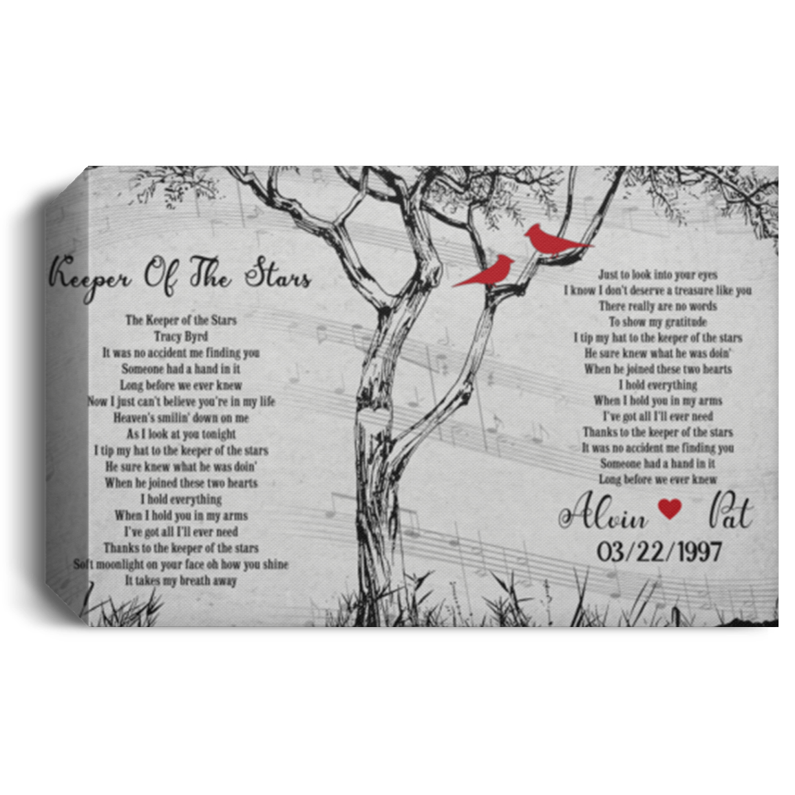 Gifts Personalized Our Song On Canvas, Song Lyric Canvas, Custom Love Song Canvas, Wedding, Song Lyric Wall Art, Gift for Couples Wall Art Gift Family Unisex Awesome On Birthday, CHRI CANLA15 Deluxe Landscape Canvas 1.5in Frame
