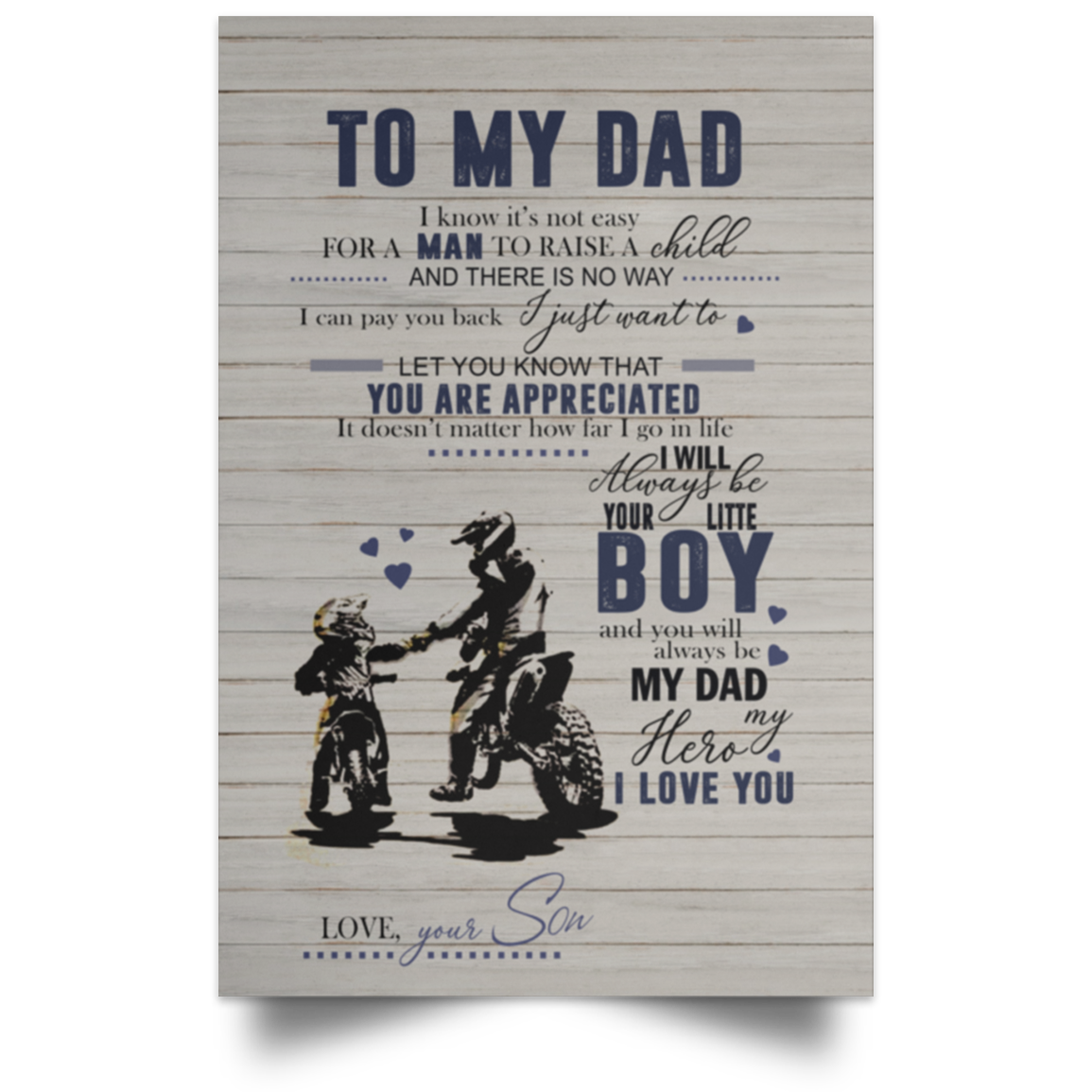 Motorbike To My Dad POSPO Satin Portrait Poster