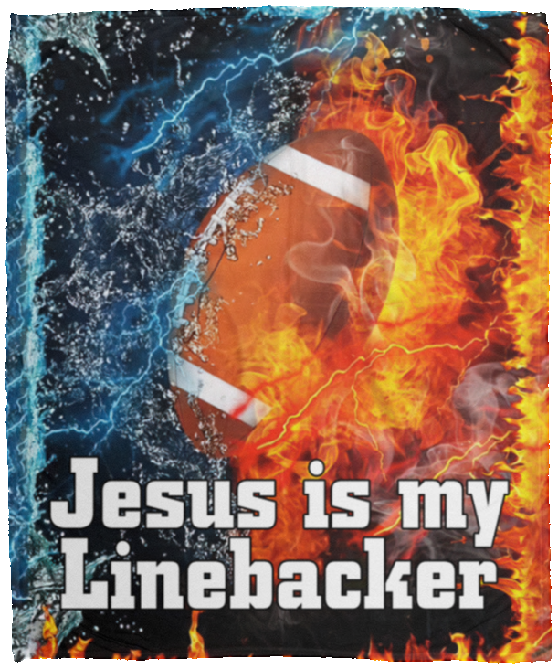 Jesus is my Linebacker.   112-0773664-1678602 56 VPM Cozy Plush Fleece Blanket - 50x60