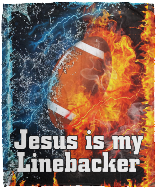 Jesus is my Linebacker.   112-0773664-1678602 56 VPM Cozy Plush Fleece Blanket - 50x60