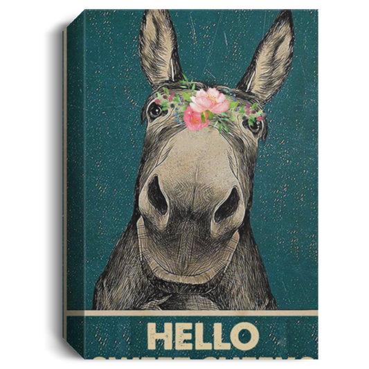 Inspiration Gift Hello Sweet Cheeks Donkey Bathroom Decor Framed Canvas - Funny Bathroom Decor Size 16x24, Thickness 1.5 inch Gifts for Women, Men - Gifts on Christmas, Birthday CANPO15 Deluxe Portrait Canvas 1.5in Frame