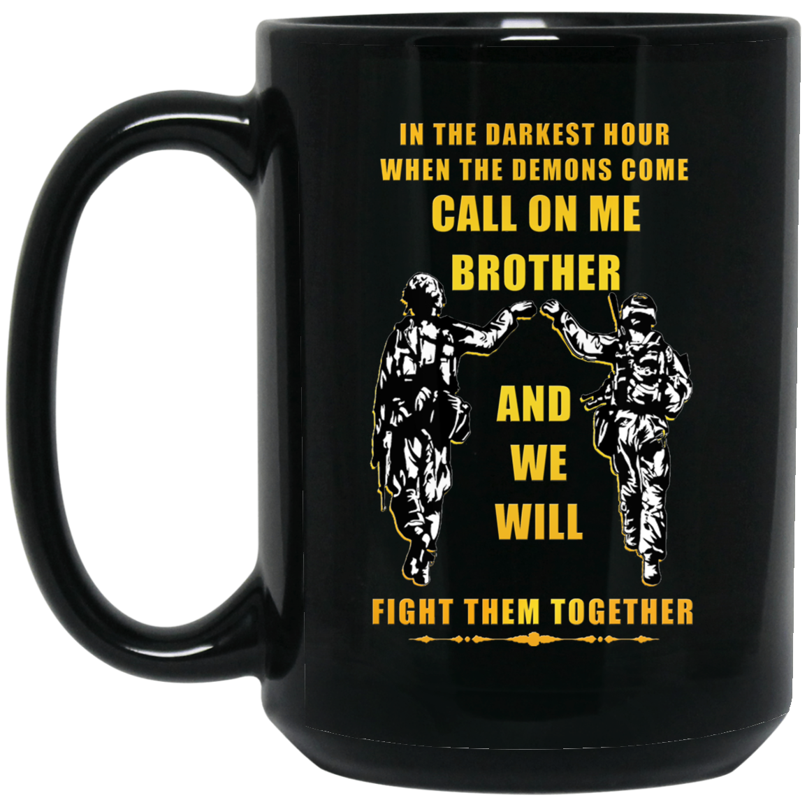 Military Shirt Cool Men Big Brother T-shirt America Veteran Black Navy Clothes BM15OZ 15 oz. Black Mug