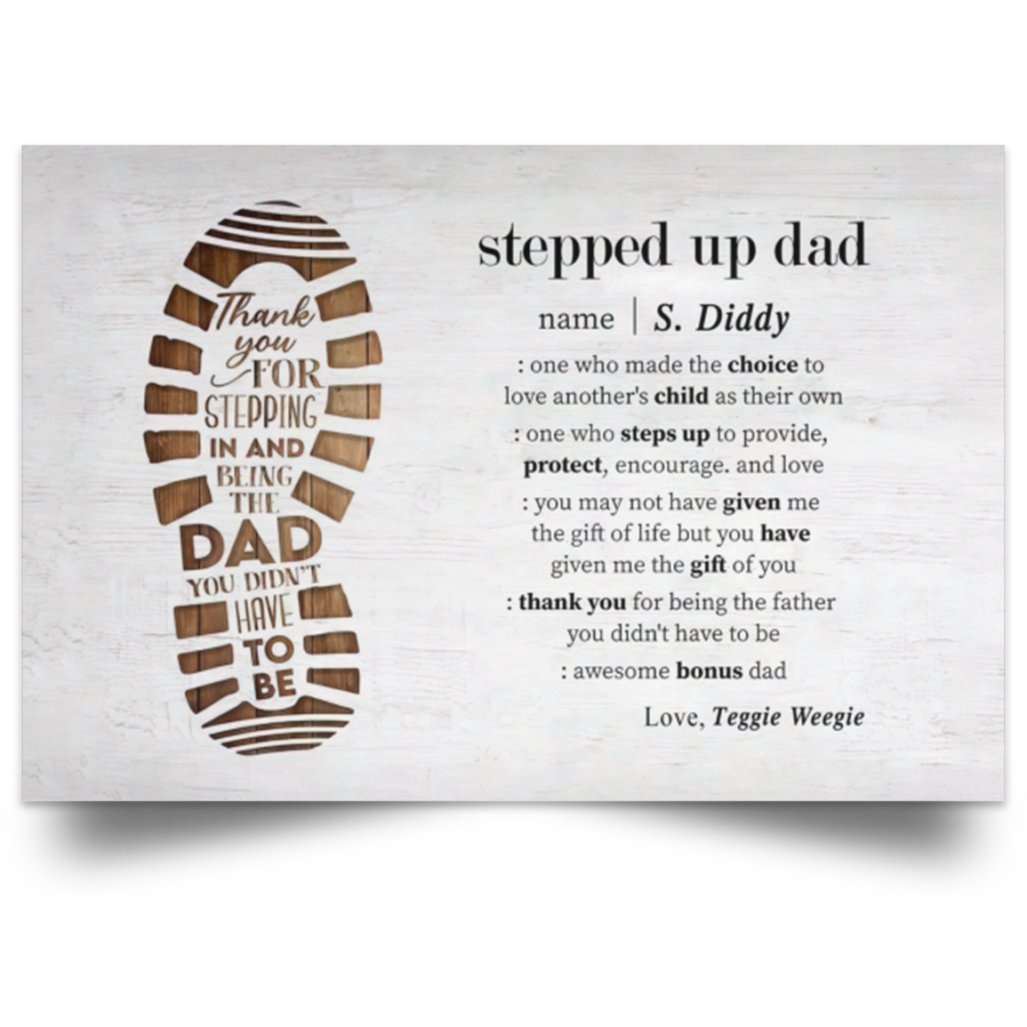 S. Diddy pb4 stepdad POSLA Satin Landscape Poster Teggie Weegie