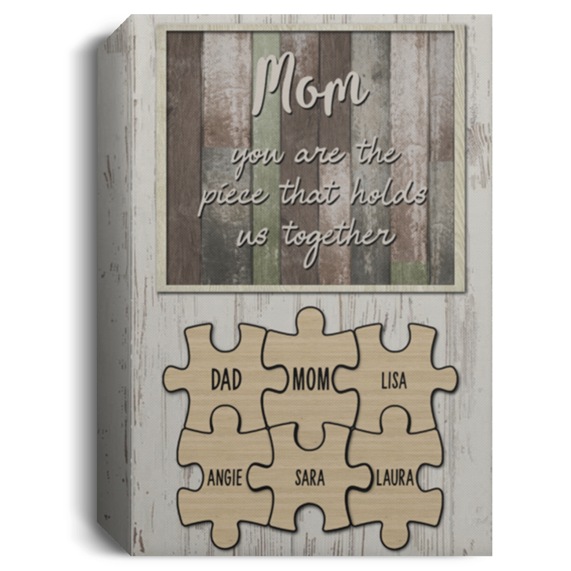 Lisa Angie Sara Laura Dad 8x12 Mom and child CANPO15 Deluxe Portrait Canvas 1.5in Frame
