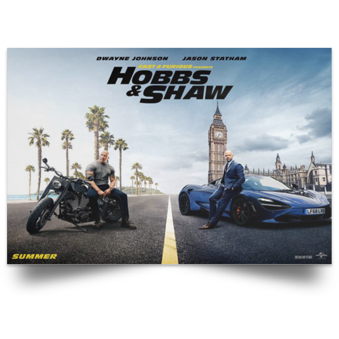 Hobbs & Shaw Poster HOT Movie Fast&Furious Presents High Quality Prints 24x16 .