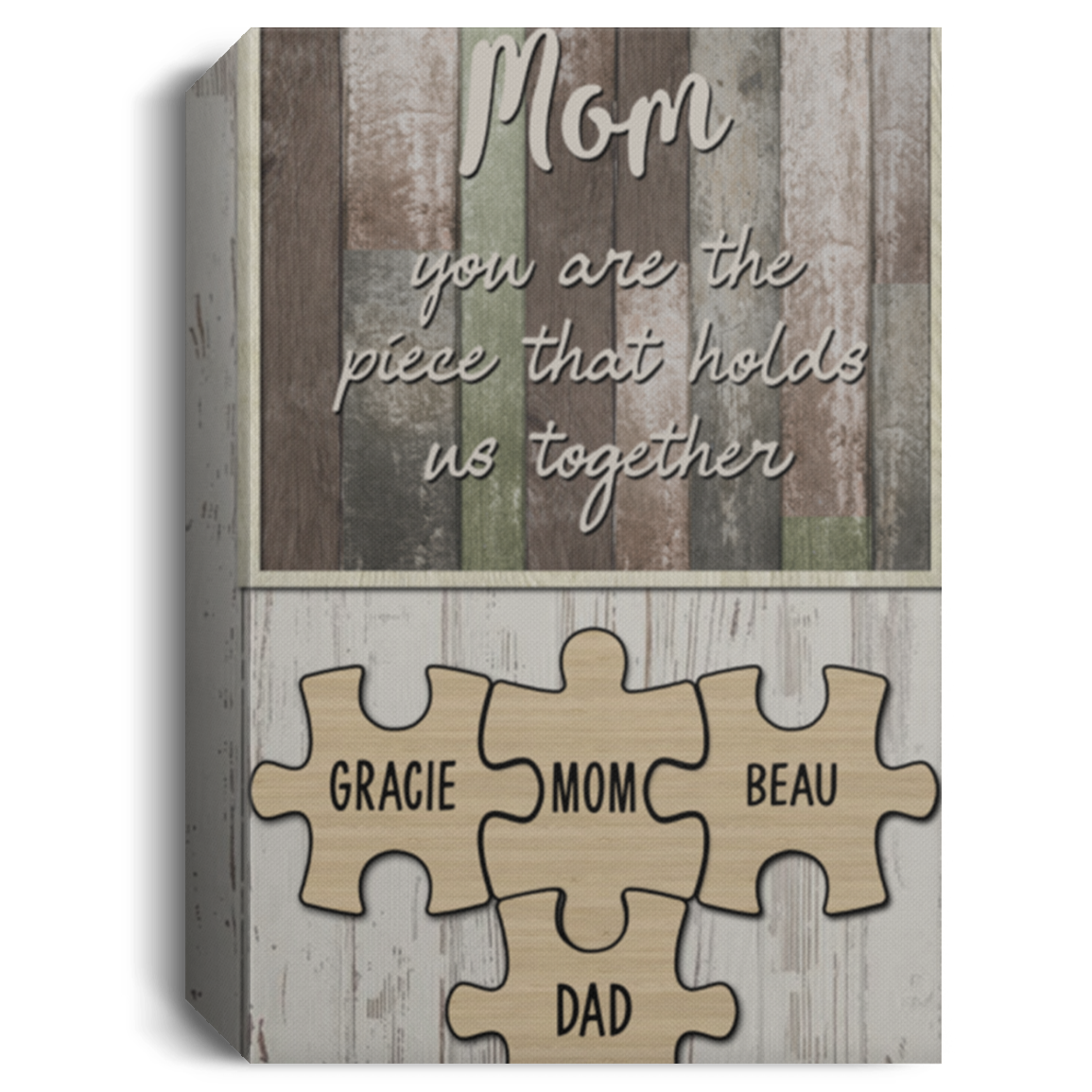 Gracie, Beau, Dad Mom and Child16x24-Recovered CANPO15 Deluxe Portrait Canvas 1.5in Frame