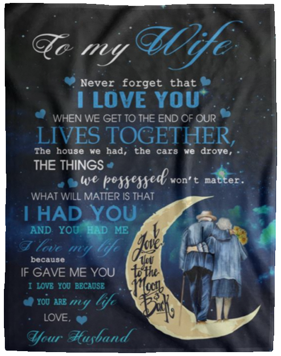 Moon Fleece Blanket -to My Wife Fleece Blanket-I Love You -Fleece Blanket Soft Cozy Lightweight Durable Plush B08FYRH32Q VPL Cozy Plush Fleece Blanket - 60x80