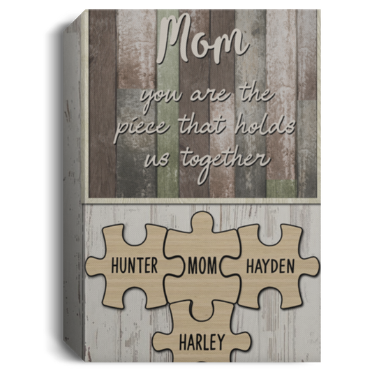 HUNTER, MOM ,HAYDEN, HARLEY Mom and Child16x24-Recovered CANPO15 Deluxe Portrait Canvas 1.5in Frame