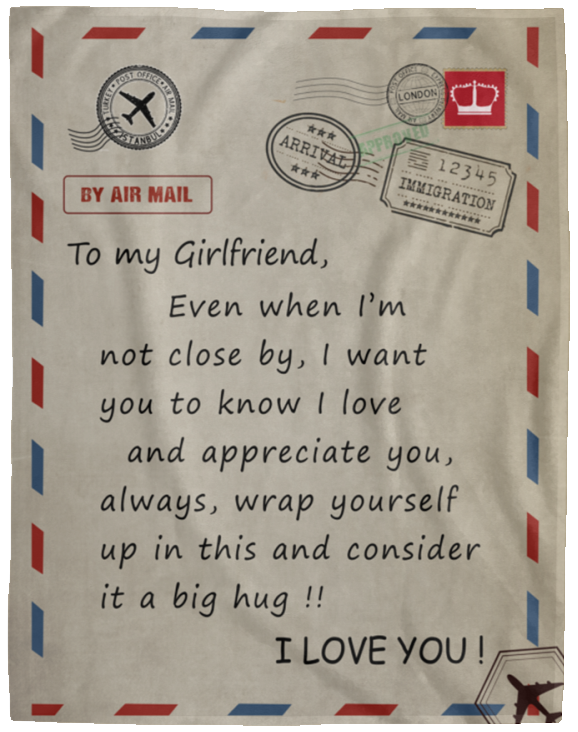 B08BX5R7PP to My Girlfriend, I Love You Fleece Blanket 3D Soft Cozy Lightweight Durable VPL Cozy Plush Fleece Blanket - 60x80