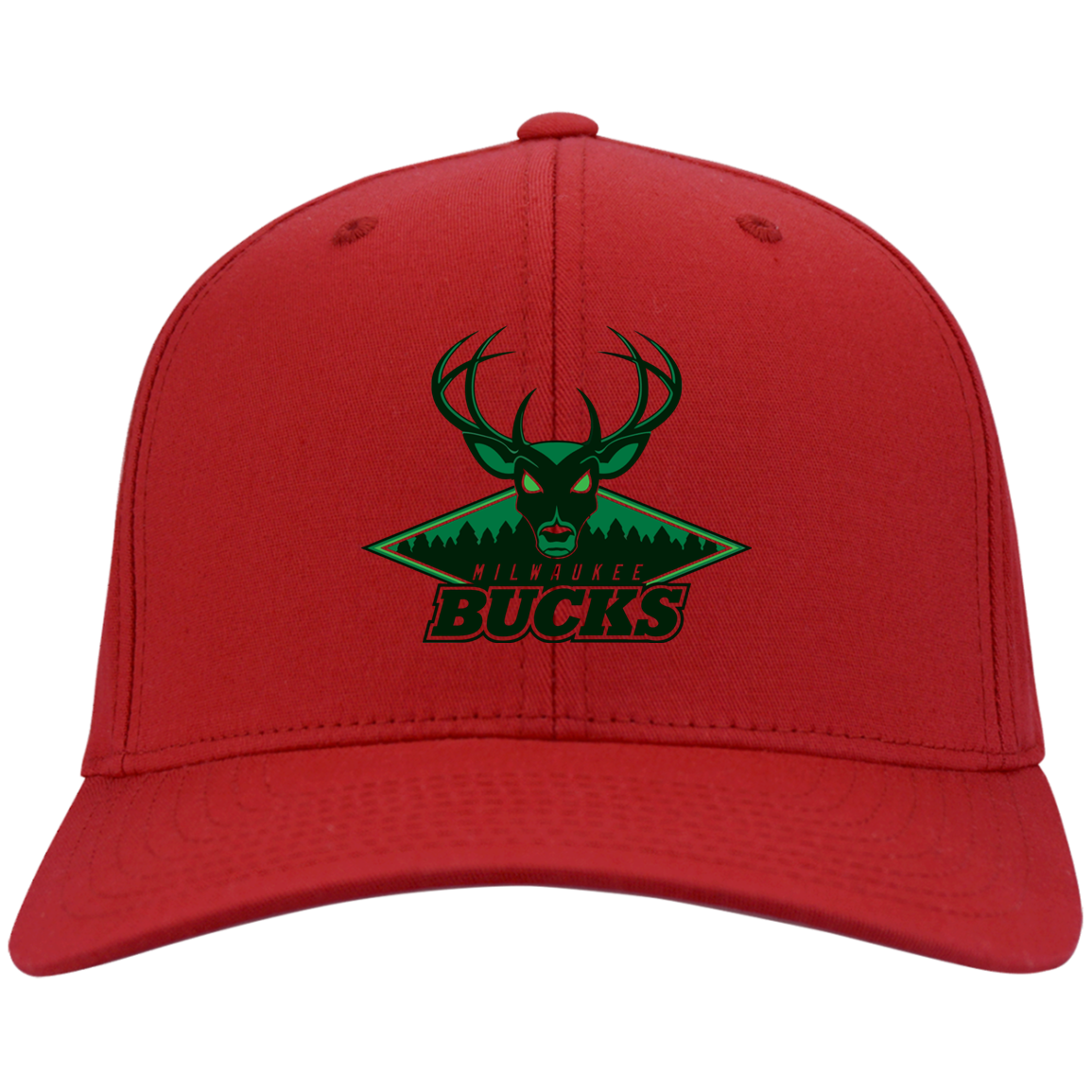 Milwaukee Bucks Logo Basketball CAPS International MEN'S Black-White One Size Fi