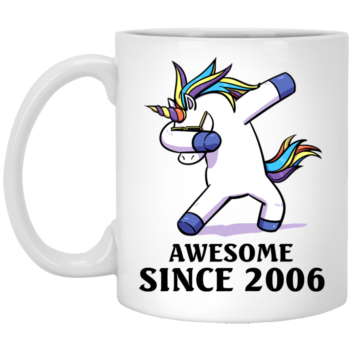 Sentimental Birhday Gifts White Coffee Mug Kid 12 Years Old Unicorn 2006 Dabbing